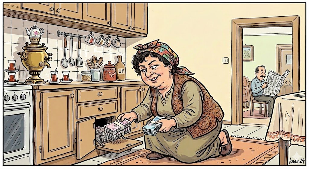 Kadının kenarda köşede parası olması suç mu?